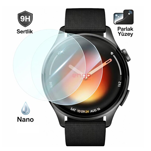 Engo Xiaomi Watch 5 Ekran Koruyucu 9H Nano Şeffaf 2’li Set