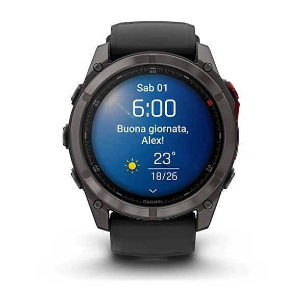 Garmin Fenix 8 - 51 MM Microled Sapphire Karbon Gri DLC Titanyum Siyah Çakıl Grisi Silikon Kayışlı Akıllı Saat