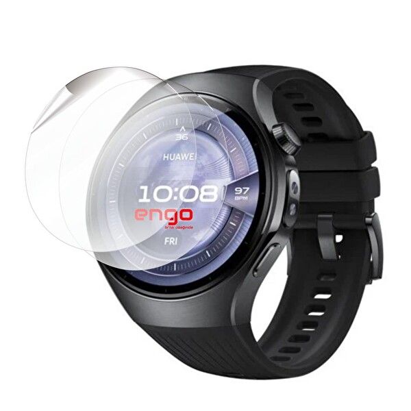 Engo Huawei Watch 5 46 MM TPU Şeffaf 2 Adet Ekran Koruyucu