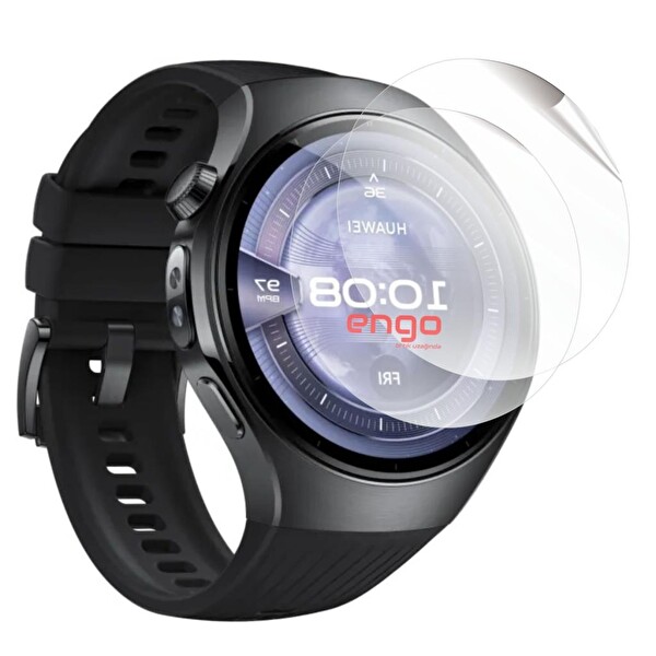 Engo Huawei Watch 5 46 MM TPU Şeffaf 2 Adet Ekran Koruyucu