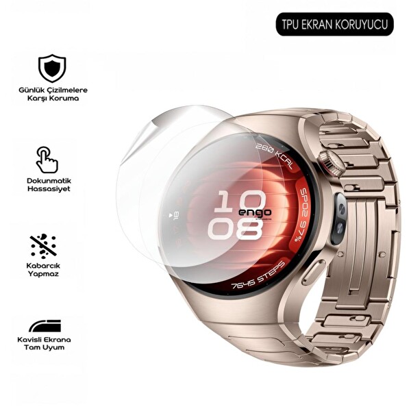 Engo Huawei Watch 5 42 MM TPU Şeffaf Ekran Koruyucu 2 Adet
