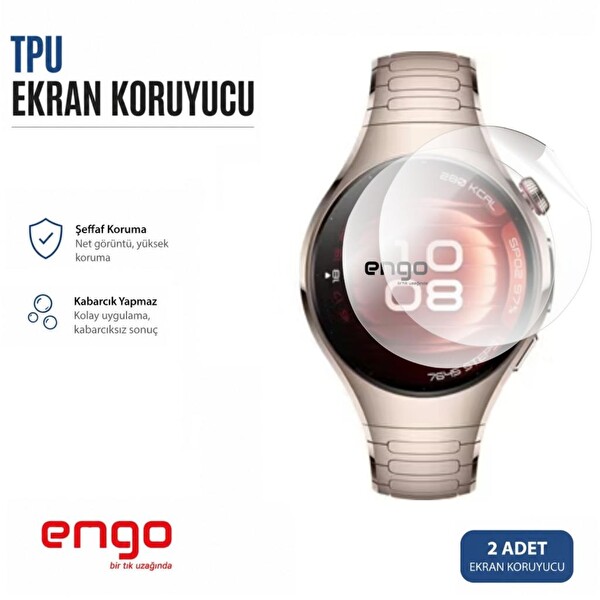 Engo Huawei Watch 5 42 MM TPU Şeffaf Ekran Koruyucu 2 Adet