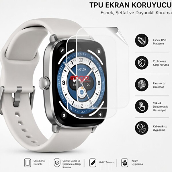 Engo Haylou RS5 Ekran Koruyucu TPU Şeffaf Film 2 Adet