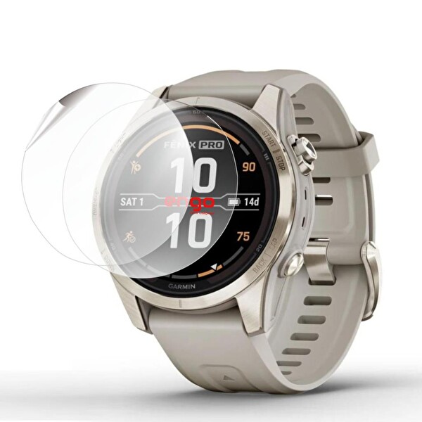 Engo Garmin Fenix 7S Pro Uyumu Ekran Koruyucu TPU Şeffaf Film 2 Adet