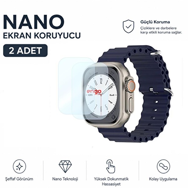Engo Winex Watch 8 Pro Max Uyumlu Ekran Koruyucu Nano Şeffaf 2 Adet