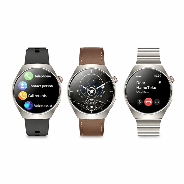 Haino Teko 32 Amoled Ekran Bluetooth Sesli Görüşme 15 Gün Batarya Metal Kasa Sağlık Takibi Akıllı Saat
