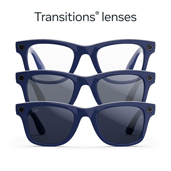 Ray-Ban Meta Wayfarer Gen 2 Akıllı Gözlük RW4012 Shiny Blue Renk Geçişli Şeffaf-Saphire S53 Beden 6628MF53