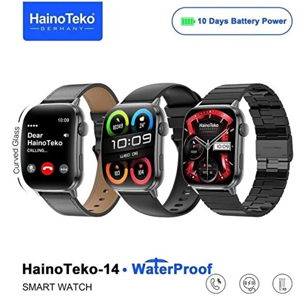 Haino Teko TEKO14 Watch Ultra 14 Amoled Ekran WaterProof 3 Kordonlu Siyah Akıllı Saat