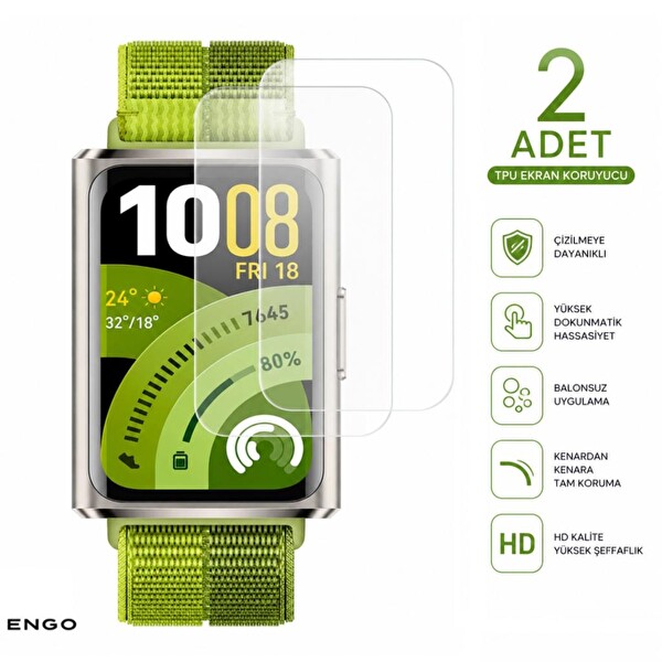 Engo Huawei Band 11 Pro Ekran Koruyucu TPU Şeffaf Film 2 Adet