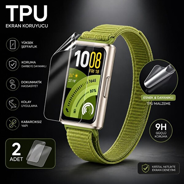 Engo Huawei Band 11 Pro Ekran Koruyucu TPU Şeffaf Film 2 Adet