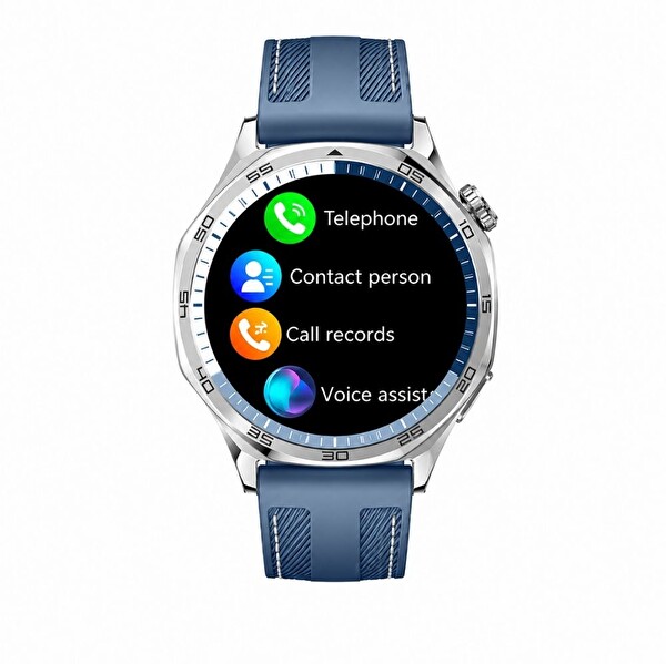 Haino Teko-33 Gümüş 1 Kasa 3 Değiştirilebilir Kordon Amoled Ekran Bluetooth Arama Özellikli Akıllı Saat