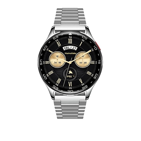Haino Teko Watch Ultra 12 Gümüş Kasa Kulaklıklı 1 Kasa 3 Değiştirilebilir Kordon Bluetooth Akıllı Saat