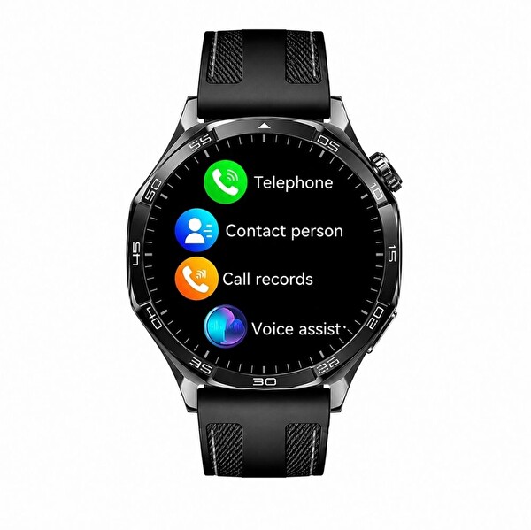 Haino Teko-33Siyah 1 Kasa 3 Değiştirilebilir Kordon Amoled Ekran Bluetooth Arama Özellikli Akıllı Saat IP67