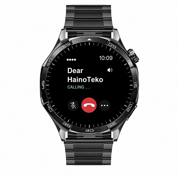 Haino Teko-33Siyah 1 Kasa 3 Değiştirilebilir Kordon Amoled Ekran Bluetooth Arama Özellikli Akıllı Saat IP67