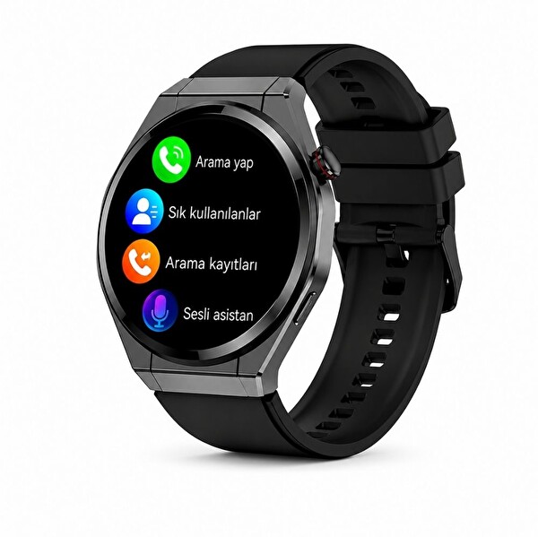 Haino Teko 30 Siyah Kasa 1 Kasa 3 Değiştirilebilir Kordon Amoled Ekran Bluetooth Arama Özellikli Akıllı Saat