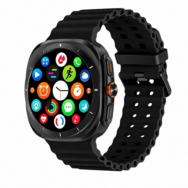 Haino Teko 17 Siyah Kasa 1 Kasa 3 Değiştirilebilir Kordon Amoled Ekran Bluetooth Arama Özellikli Akıllı Saat