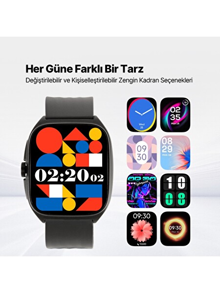 Ttec Tempus Pro 47 MM Kavisli Amoled Ekranlı Siyah Alüminyum Kasa Sesli Görüşme Özelliği Akıllı Saat