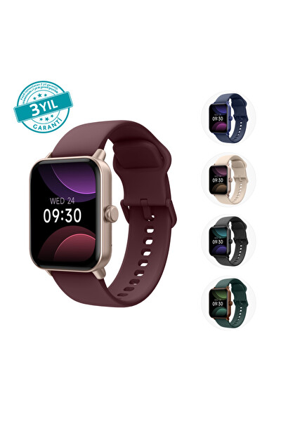 Ttec Tempus 2S13WV3 44 MM Dikdörtgen Kasa iOS ve Android Uyumlu 22 MM Değiştirilebilir Kordonlu Siyah Akıllı Saat
