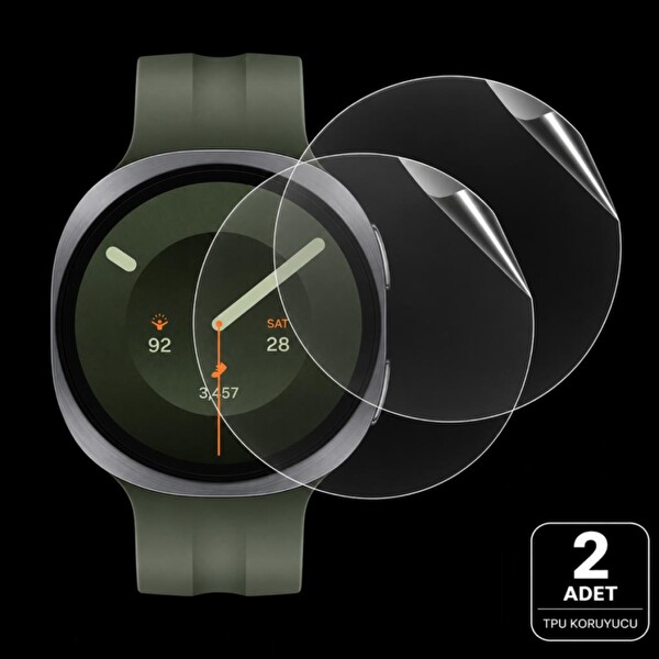 Engo Samsung Galaxy Watch 9 44 MM İle Uyumlu Ekran Koruyucu TPU Tam Kaplayan Akıllı Saat Koruması 2 Adet