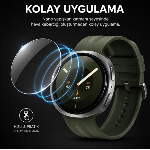Engo Samsung Galaxy Watch 9 44 MM İle Uyumlu Ekran Koruyucu Nano Parlak Çizilmeye Dayanıklı Akıllı Saat Koruması
