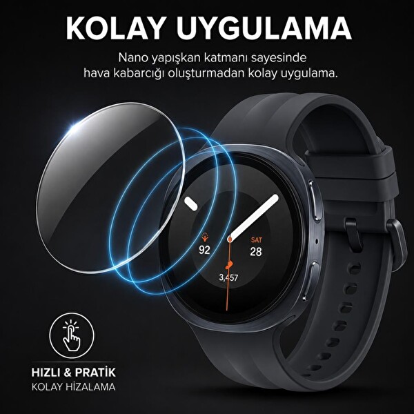 Engo Samsung Galaxy Watch 9 40 MM İle Uyumlu Ekran Koruyucu Nano Parlak Çizilmeye Dayanıklı Akıllı Saat Koruması