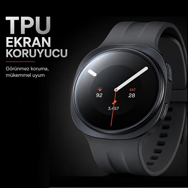 Engo Samsung Galaxy Watch 9 40mm İle Uyumlu Ekran Koruyucu TPU Tam Kaplayan Akıllı Saat Koruması - 2 Adet