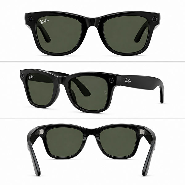 Ray-Ban Meta Wayfarer Gen 1 RW4008 S53 Parlak Siyah G15 Yeşil Akıllı Gözlük