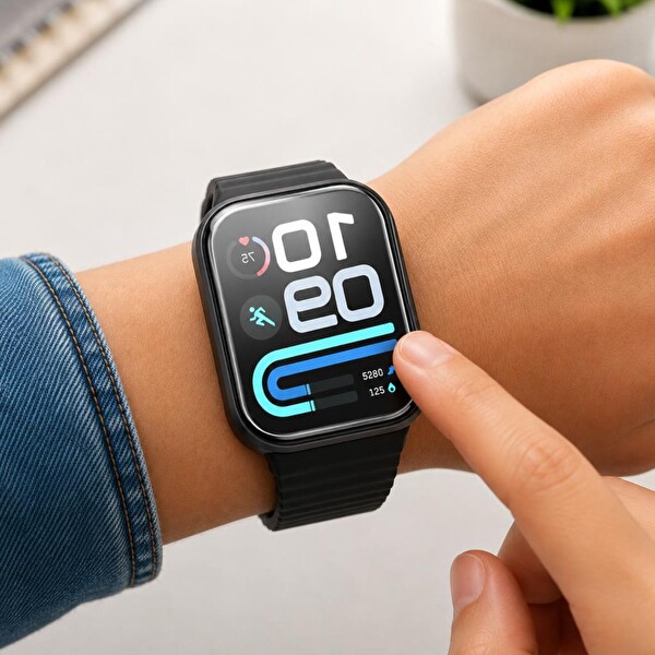 Engo Xiaomi Redmi Watch 6 Lite Uyumlu TPU Ekran Koruyucu Tam Kaplayan Çizilmeye Dayanıklı Şeffaf Koruma 2 Adet