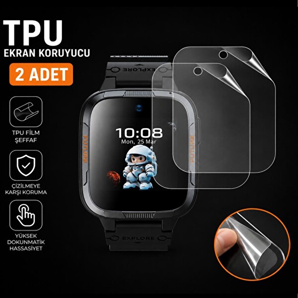 Engo Honor Choice Kids Watch Plus Uyumlu TPU 5504AHPQ Tam Kaplayan Çizilmeye Dayanıklı Akıllı Saat Koruması - 2 Adet
