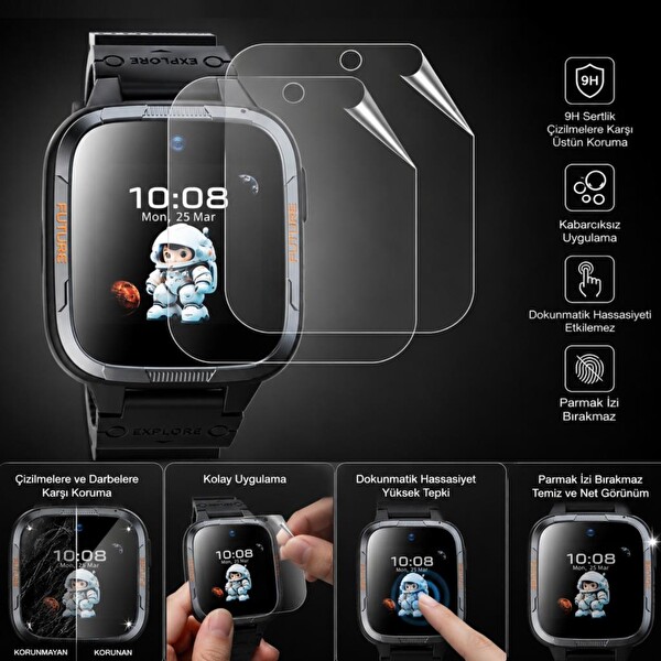Engo Honor Choice Kids Watch Plus Uyumlu TPU 5504AHPQ Tam Kaplayan Çizilmeye Dayanıklı Akıllı Saat Koruması - 2 Adet