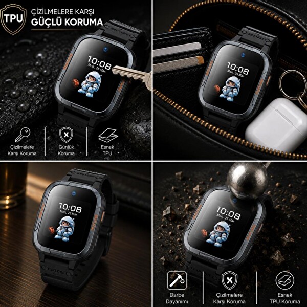 Engo Honor Choice Kids Watch Plus Uyumlu TPU 5504AHPQ Tam Kaplayan Çizilmeye Dayanıklı Akıllı Saat Koruması - 2 Adet