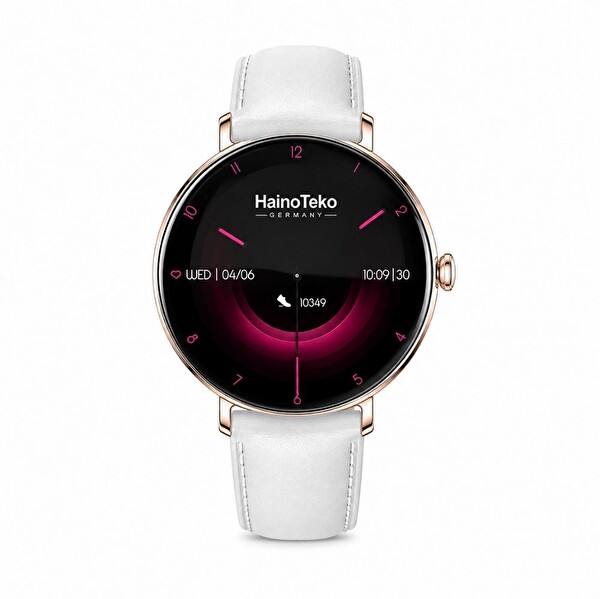 Haino Teko TEKO18 Amoled Ekran Super Slim Tasarım WaterProof 3 Kordonlu Akıllı Saat - Gold Rose