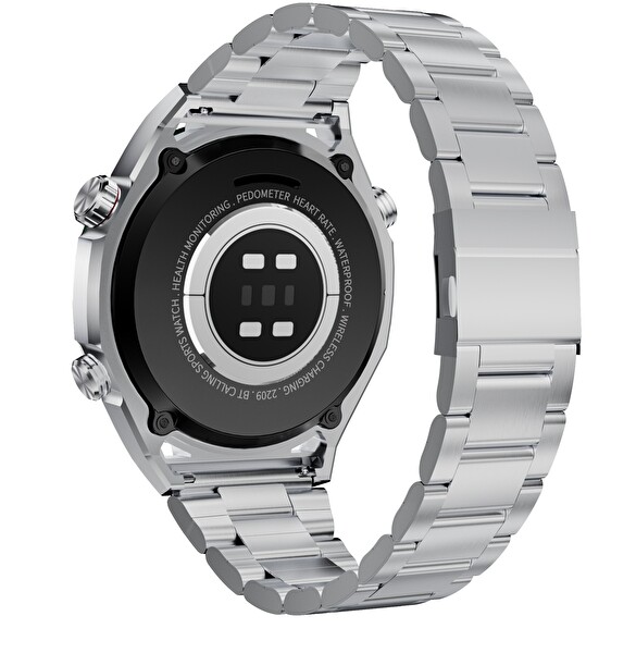 Başkenttekno SK41 Klasik Çelik Kasa Bluetooth Aramalı Lüks Tasarım Çift Kordonlu Akıllı Saat