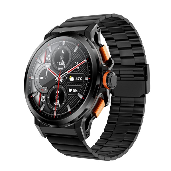 Başkenttekno SK43 Sports Watch Series AMOLED 48 MM 3 Kordonlu iPhone Android Uyumlu Akıllı Saat Siyah