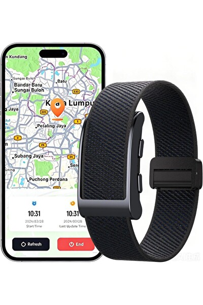 Piyatech Akıllı GPS Fitness Takip Bilekliği - Nabız Uyku Adım ve SOS Özellikli Ekransız Akıllı Bileklik