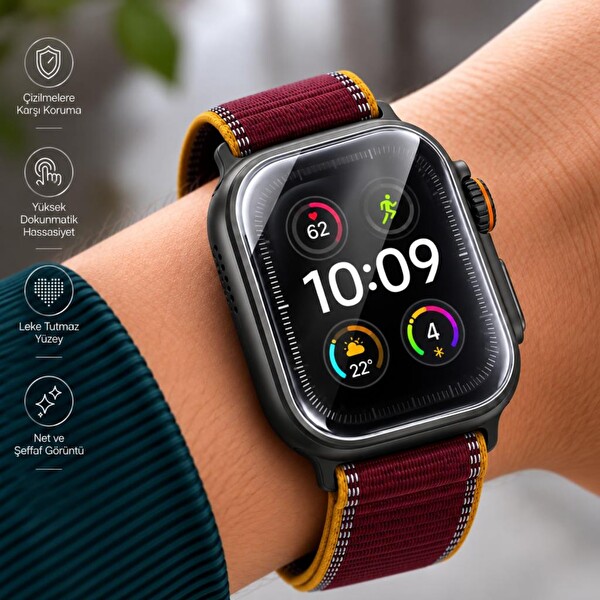 Engo Apple Watch Ultra 4 49mm İle Uyumlu Ekran Koruyucu TPU A3579 Şeffaf Çizilmeye Dayanıklı Esnek Yapı - 2 Adet