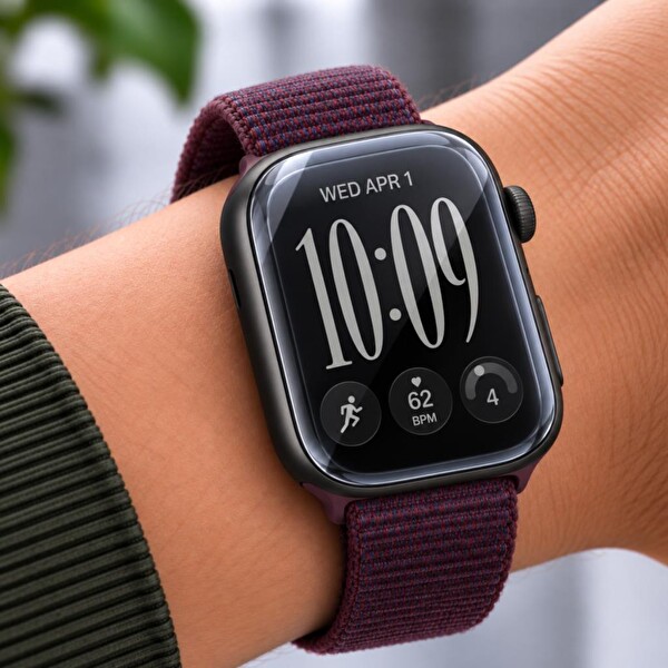 Engo Apple Watch Series 12 46mm İle Uyumlu Ekran Koruyucu A3587 TPU Şeffaf Çizilmeye Dayanıklı Esnek Yapı - 2 Adet