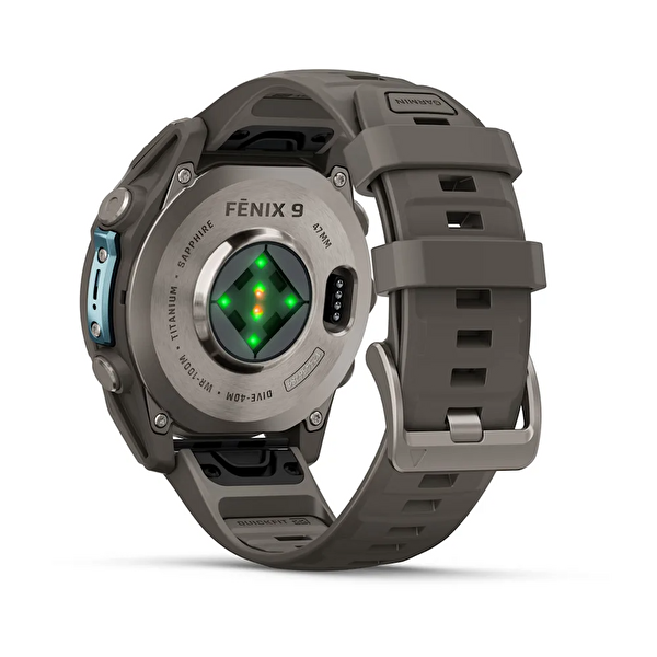 Garmin Fenix 9 47 MM Titanyum Çakıl Grisi Silikon Kayışlı Akıllı Saat