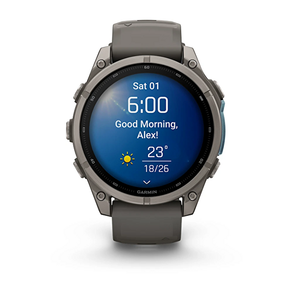 Garmin Fenix 9 47 MM Titanyum Çakıl Grisi Silikon Kayışlı Akıllı Saat