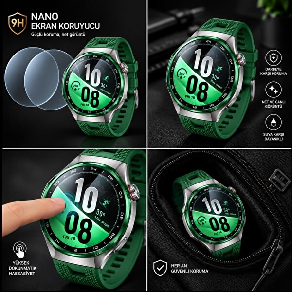 Engo Huawei Watch GT 7 Pro ile Uyumlu Ekran Koruyucu Nano Parlak Çizilmeye Dayanıklı Akıllı Saat Koruması