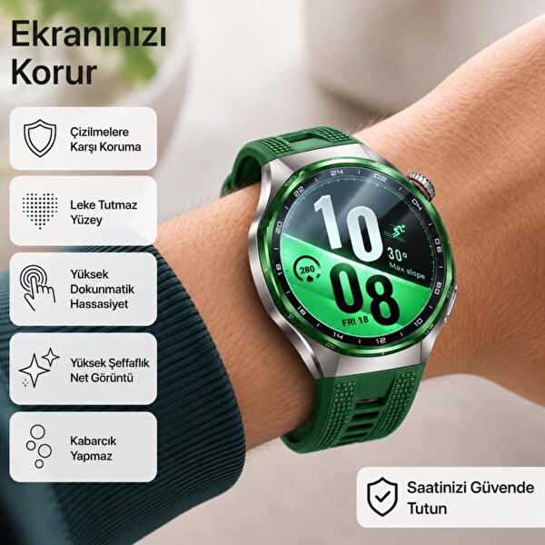 Engo Huawei Watch GT 7 Pro ile Uyumlu Ekran Koruyucu Nano Parlak Çizilmeye Dayanıklı Akıllı Saat Koruması