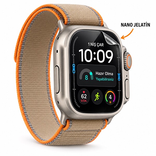 Rova Apple Watch Ultra 4 Uyumlu Şeffaf Ultra Koruyucu Nano Jelatin - 3 Adet