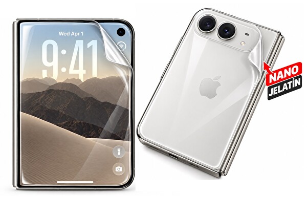 Rova iPhone Duo Uyumlu Ön Arka Tam Kaplama Body Ultra Şeffaf Nano Jelatin Ekran Koruyucu