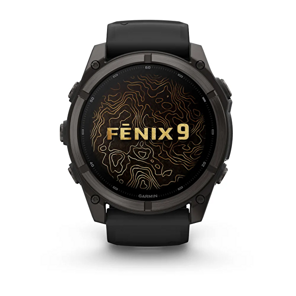 Garmin Fenix 9 51mm DLC Titanyum Siyah Silikon Kayışlı Akıllı Saat