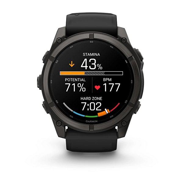 Garmin Fenix 9 51mm DLC Titanyum Siyah Silikon Kayışlı Akıllı Saat