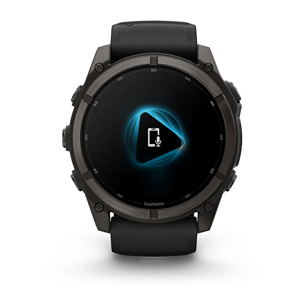 Garmin Fenix 9 51mm DLC Titanyum Siyah Silikon Kayışlı Akıllı Saat