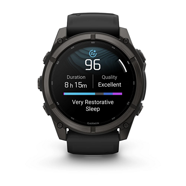 Garmin Fenix 9 51mm DLC Titanyum Siyah Silikon Kayışlı Akıllı Saat