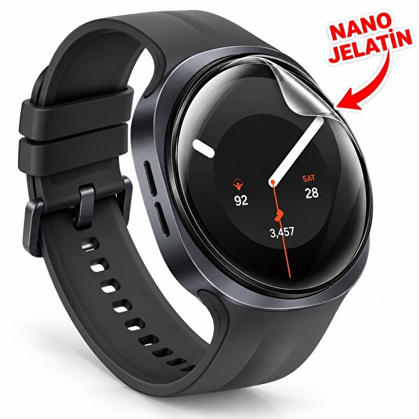 Samsung Galaxy Watch 9 44mm Uyumlu Şeffaf Ekran Koruyucu Nano Jelatin - 3 Adet