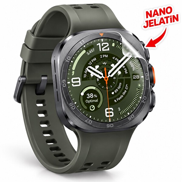 Samsung Galaxy Watch 8 Classic Uyumlu Şeffaf Ekran Koruyucu Nano Jelatin - 3 Adet