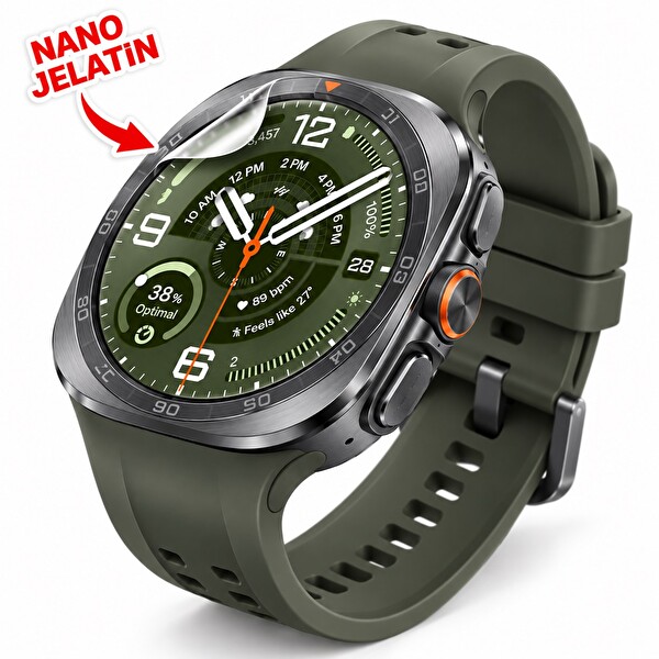 Samsung Galaxy Watch 8 Classic Uyumlu Şeffaf Ekran Koruyucu Nano Jelatin - 3 Adet